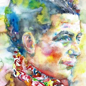SIMONE DE BEAUVOIR watercolor portrait - poster - various sizes available! painting philosopher philosophy
