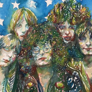 MC5 - watercolor portrait - POSTER - various sizes! art print painting band fred sonic smith rob tyner wayne kramer michael davis thompson