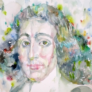BARUCH SPINOZA watercolor portrait - POSTER - various sizes available!