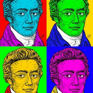 Four Times SAMUEL Taylor COLERIDGE - collage POSTER painting - various sizes ! art print writer author poet poe poetry philosophy work works