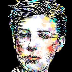 ARTHUR RIMBAUD watercolor & ink portrait -POSTER-various sizes! print poet