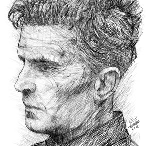 LUDWIG WITTGENSTEIN Bleistift Portrait - POSTER - verschiedene Größen verfügbar! Druck Zeichnung Pastell Philosoph Philosophie