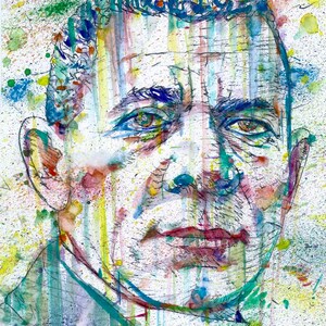 BOOKER T. WASHINGTON watercolor portrait  - Poster - various sizes ! art print
