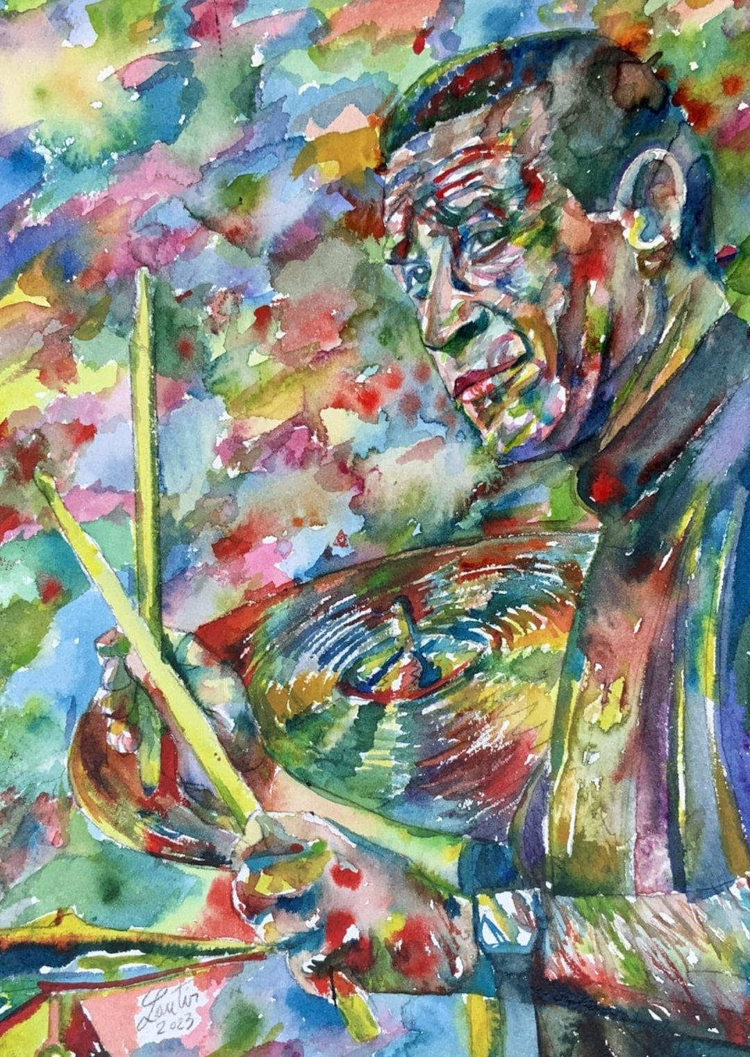 MAX ROACH Watercolor Portrait - POSTER - Various Sizes Available! Art ...