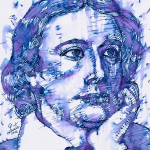 JOHN KEATS watercolor and ink portrait  - POSTER - various sizes ! art print poet