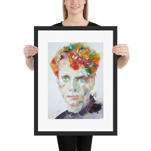 DYLAN THOMAS watercolor portrait - Framed poster - various sizes! art print painting drawing writer author illustration author poet poetry