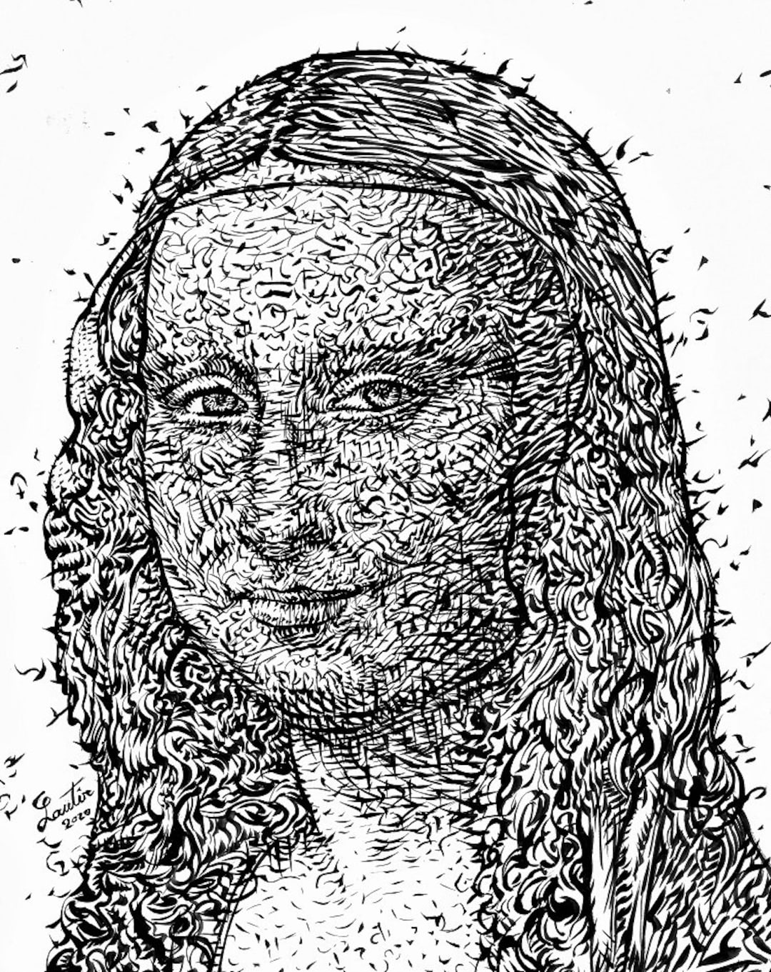 MONA LISA After Leonardo Da Vinci - Ink Version - POSTER - Various