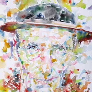 WILLIAM BURROUGHS watercolor portrait - POSTER - various sizes available!