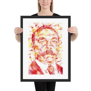 Arthur CONAN DOYLE watercolor portrait - FRAMED poster -various sizes! art print painting illustration drawing sherlock holmes doctor watson