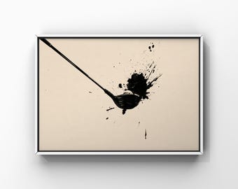 Golf Driver Art Print, Ink Splatter Sport Poster, Minimalist Golfing Wall Decor, Golf Club Painting, Gift for Golfer, Digital Download