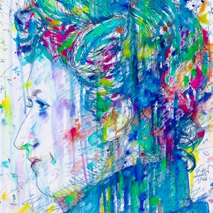 ROSA LUXEMBURG aquarel portret .1 - POSTER - diverse formaten beschikbaar! print schilderij