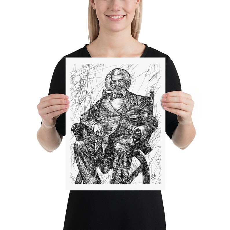 FREDERICK DOUGLASS Ink Portrait - Poster - Various Sizes Available! Art ...
