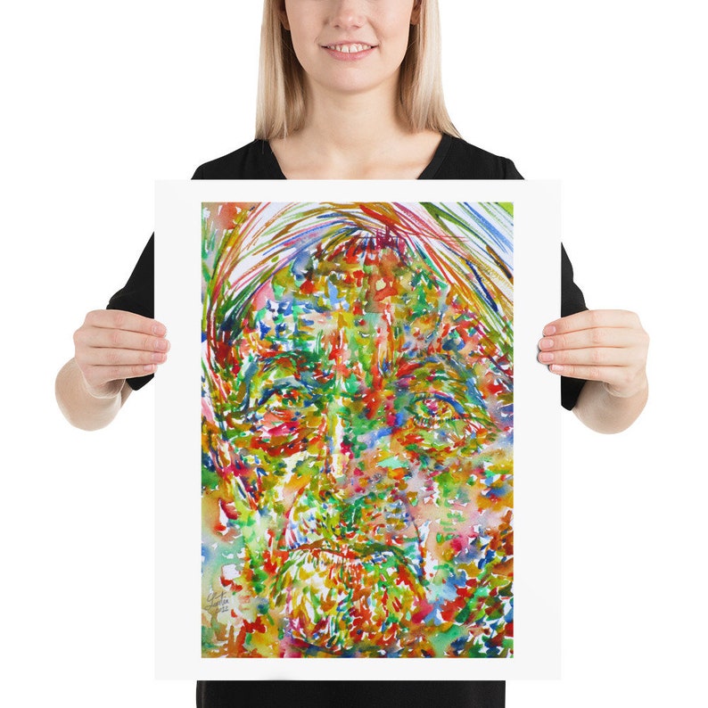 various sizes available JIDDU KRISHNAMURTI watercolor portrait POSTER print!
