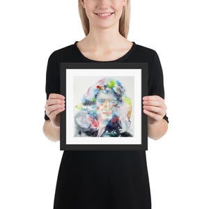 ISAAC NEWTON watercolor portrait - FRAMED poster 10x10 inches ! art print painting scientist science writer