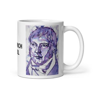 MUG - FRIEDRICH HEGEL watercolor & ink portrait - various sizes available! white glossy mugs cup cups of coffee breakfast print philosopher