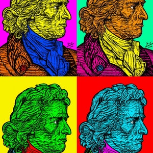Four Times FRIEDRICH SCHILLER - collage POSTER painting - various sizes ! art print writer author poet poetry poem work works
