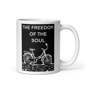 MUG - The FREEDOM Of The SOUL - mugs cup of coffee breakfast print painting illustration drawig cycle bicycle biking cycling bike holiday