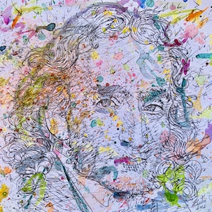 NICCOLO PAGANINI ritratto ad acquerello - POSTER - varie misure disponibili! stampa disegno compositore musica classica musicista