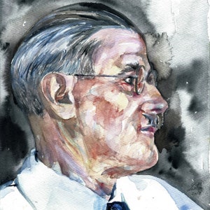 JAMES JOYCE watercolor portrait - POSTER - various sizes available! art print writer works writing author ulysses finnegans wake dublin