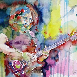 JERRY GARCIA watercolor portrait - POSTER - various sizes available!
