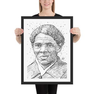 HARRIET TUBMAN ink portrait - FRAMED poster - various sizes! art print painting illustration picture social activist abolitionist