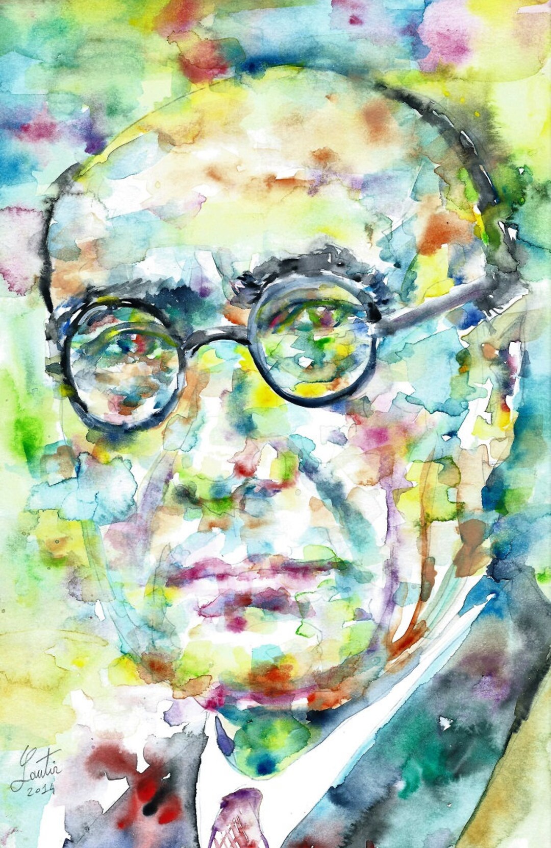 ANDRE GIDE Watercolor Portrait - Poster - Various Sizes Available! Art ...