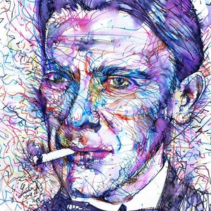 MIKHAIL BULGAKOV watercolor and ink portrait - POSTER - various sizes! art print