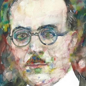 FERNANDO PESSOA watercolor portrait - POSTER - various sizes available - art print!