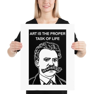 FRIEDRICH NIETZSCHE quote .11 - POSTER - ink portrait - various sizes available! print painting - art is the proper task of life