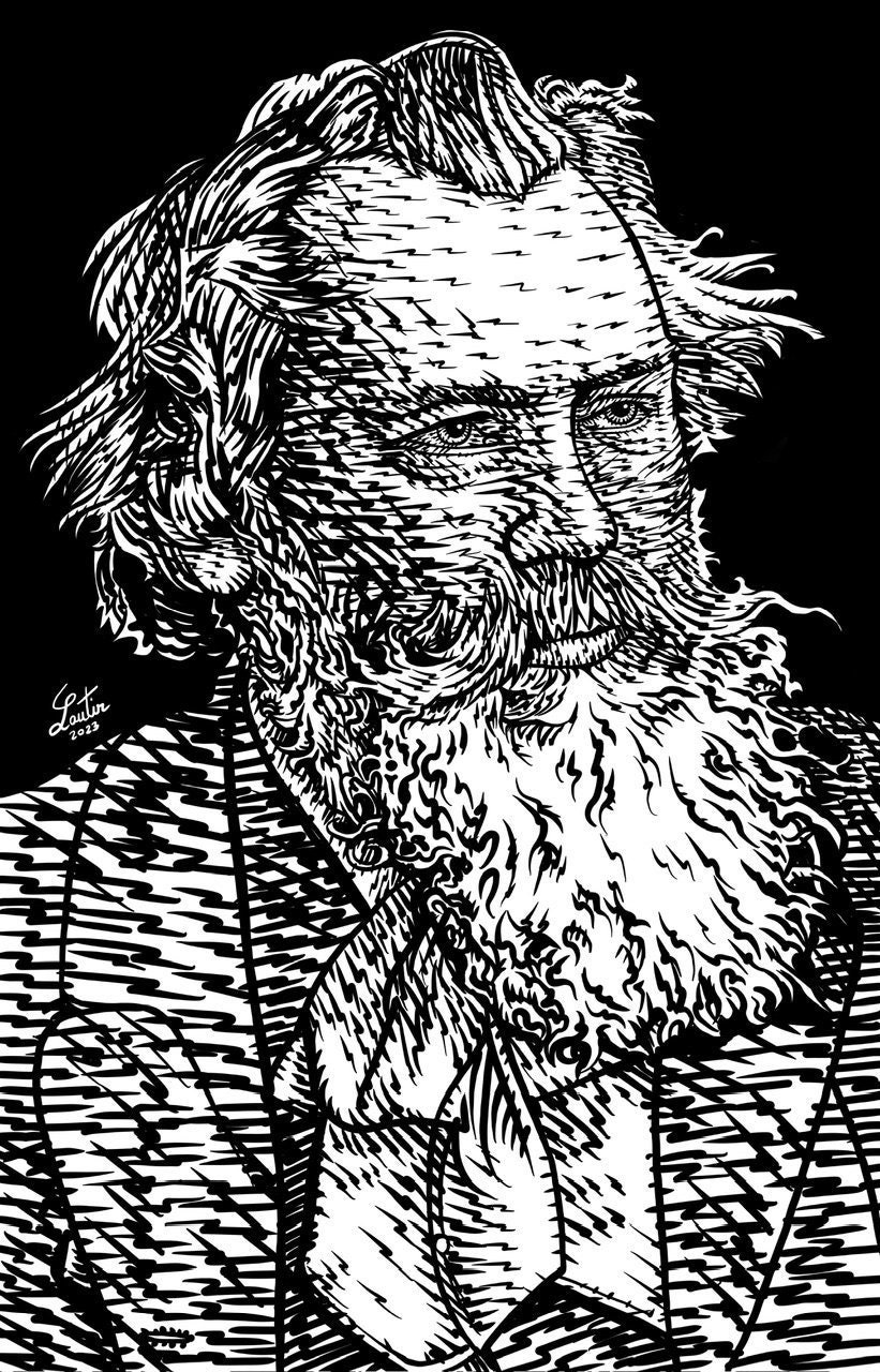 JOHANNES BRAHMS Ink Portrait - POSTER - Various Sizes Available