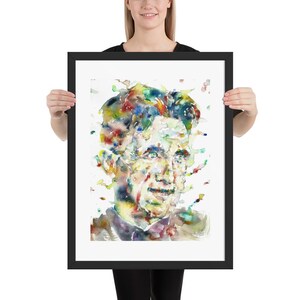 GEORGE ORWELL watercolor portrait - FRAMED poster - various sizes! art print painting illustration drawing picture 1984 big brother writer