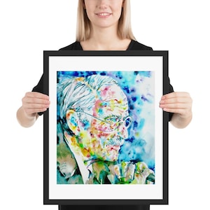 CARL JUNG  watercolor portrait - FRAMED poster - various sizes! art print psychology psychiatry psychologist gustav iching i ching