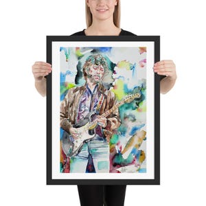 ERIC CLAPTON akwarelowy portret - plakat w ramie - różne rozmiary! wydruk artystyczny malarstwo ilustracja obraz gitarzysta gitarzysta autor tekstów piosenek