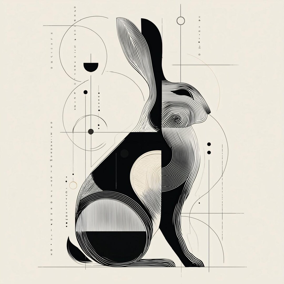 Geometric Rabbit Pfp Geometric Rabbit Composition, Poster Print, Posters, Wall Art Decor ...