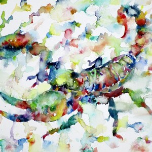 SCORPION  - watercolor painting - POSTER - various sizes available! art print drawing insect pincer tail scorpio scotpione claw illustration