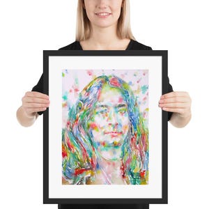 PARAMAHANSA YOGANANDA watercolor portrait - FRAMED poster - various sizes! art print painting illustration drawing picture yoga yogi guru