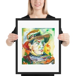 FRITZ LANG watercolor portrait - FRAMED poster - various sizes! art print painting illustration drawing picture writer movie director