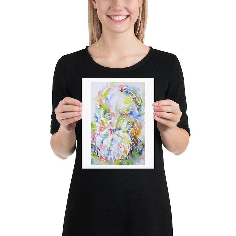 various sizes available POSTER MARTIN BUBER watercolor portrait art print
