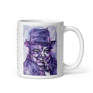 MUG - WINSTON CHURCHILL watercolor portrait - various sizes! white glossy breakfast mugs cup of coffee art print painting statesman cigar