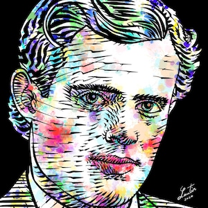 JACK LONDON watercolor & ink portrait -POSTER-various sizes! print