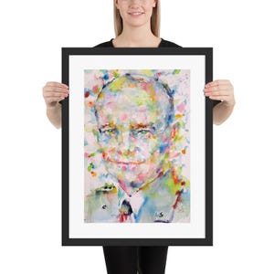 DWIGHT D. EISENHOWER watercolor portrait - FRAMED poster - various sizes! art print painting american usa united states president general