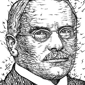 CARL JUNG ink portrait - poster - various sizes available! art print