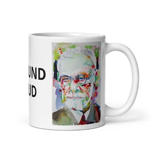MUG - SIGMUND FREUD watercolor portrait - various sizes! white glossy mugs cup cups of coffee breakfast print psychologist psychology
