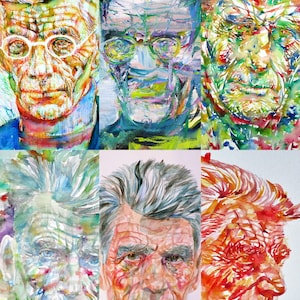 Six fois SAMUEL BECKETT - collage POSTER painting - différentes tailles ! Tirage d’art