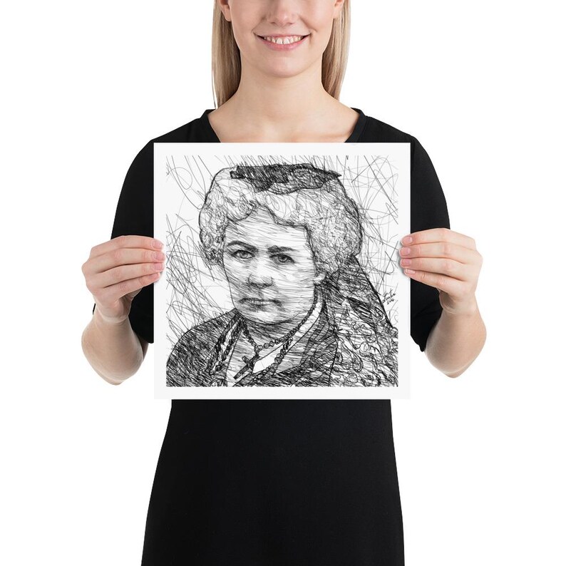 Elizabeth CADY STANTON ink portrait - POSTER - various sizes available! art print drawing painting illustration writer activist