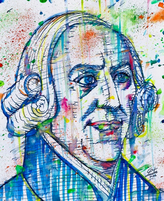 ADAM SMITH Watercolor and Ink Portrait - POSTER - Various Sizes ! Art Print - Etsy