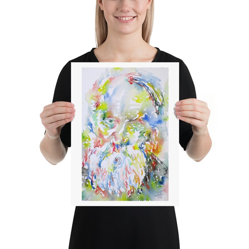 various sizes available POSTER MARTIN BUBER watercolor portrait art print