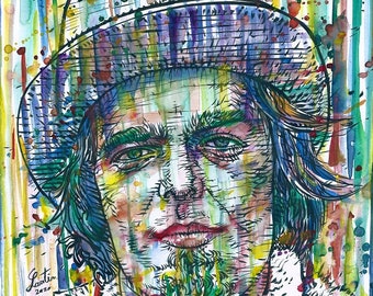 CAPTAIN BEEFHEART watercolor & ink portrait - POSTER - various available sizes! art print