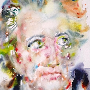 GOETHE watercolor portrait - poster - various sizes available! Faust painting philosopher writer poet doctor philosophy