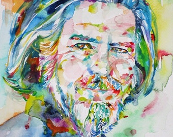ALAN WATTS watercolor portrait - POSTER - various sizes available!
